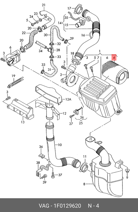 фото VAG 1F0 129 620 Фильтр воздушный VAG A3 VAG 1F0 129 620 Фильтр воздушный VAG A3