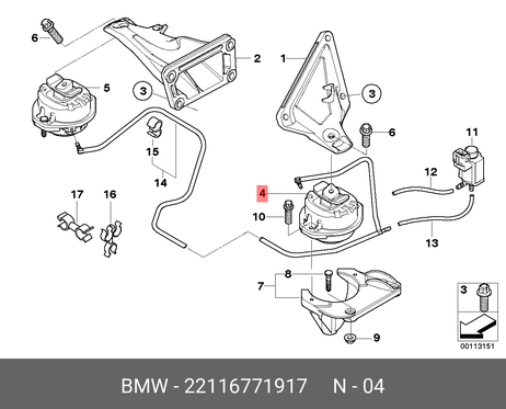 фото BMW 22 11 6 771 917 Подушка двигателя BMW 22 11 6 771 917 Подушка двигателя