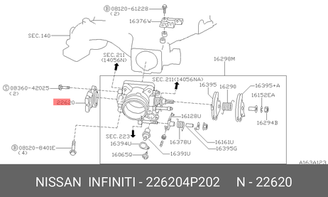 фото Nissan 22620-4P202 Датчик положения дроссельной заслонки Nissan 22620-4P202 Датчик положения дроссельной заслонки