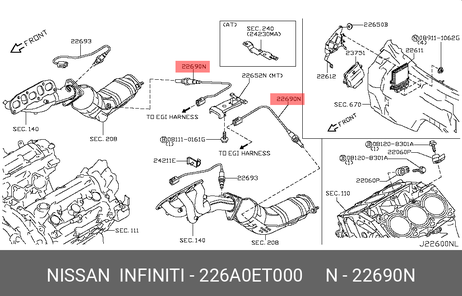 фото Nissan 226A0-ET000 Датчик кислородный Nissan 226A0-ET000 Датчик кислородный