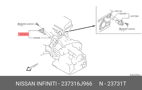 фото Nissan 23731-6J966 Датчик положение распределительного вала Nissan 23731-6J966 Датчик положение распределительного вала