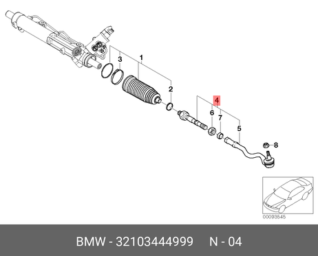 фото BMW 32 10 3 444 999 Тяга рулевая | прав/лев | BMW 32 10 3 444 999 Тяга рулевая | прав/лев |