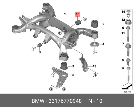 фото BMW 33 17 6 770 948 Сайлентблок балки моста BMW 33 17 6 770 948 Сайлентблок балки моста