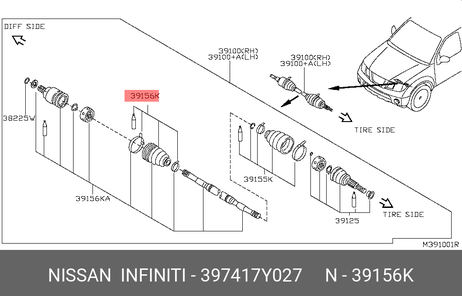 фото Nissan 39741-7Y027 Пыльник ШРУСа Nissan 39741-7Y027 Пыльник ШРУСа