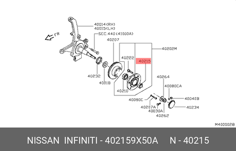 фото Nissan 40215-9X50A Подшипник ступицы колеса | перед | Nissan 40215-9X50A Подшипник ступицы колеса | перед |