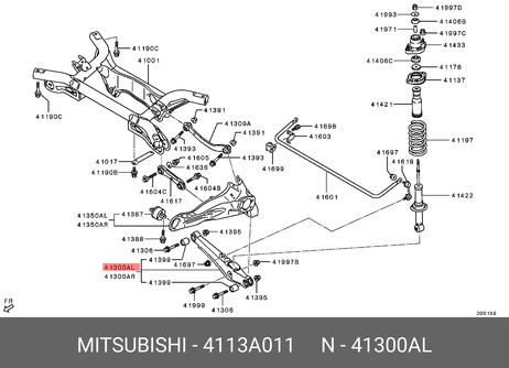 фото Mitsubishi 4113A011 Рычаг подвески | зад лев | Mitsubishi 4113A011 Рычаг подвески | зад лев |