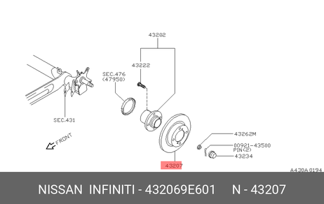 фото Nissan 43206-9E601 Диск тормозной | зад | Nissan 43206-9E601 Диск тормозной | зад |