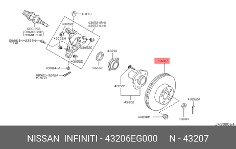 фото Nissan 43206-EG000 Диск тормозной | зад | Nissan 43206-EG000 Диск тормозной | зад |