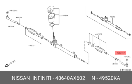 фото Nissan 48640-AX602 Наконечник рулевой тяги Nissan 48640-AX602 Наконечник рулевой тяги