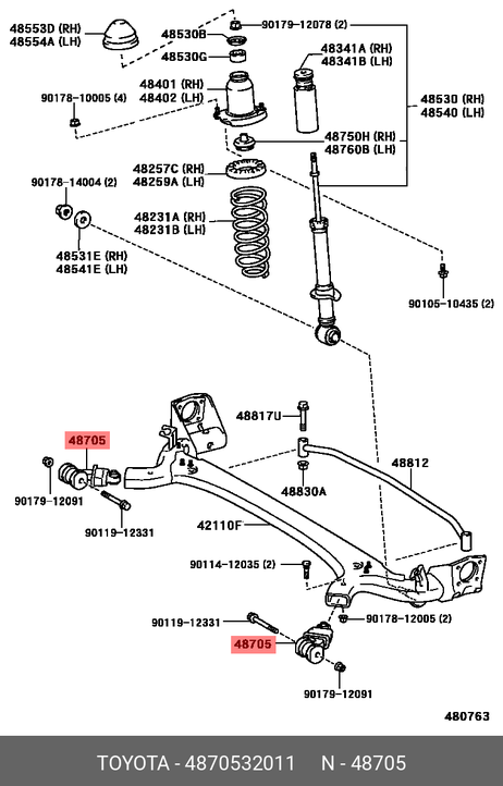фото Toyota 48705-32011 Сайлентблок балки моста Toyota 48705-32011 Сайлентблок балки моста