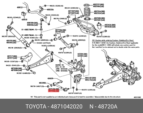 фото Toyota 48710-42020 Рычаг подвески | зад | Toyota 48710-42020 Рычаг подвески | зад |