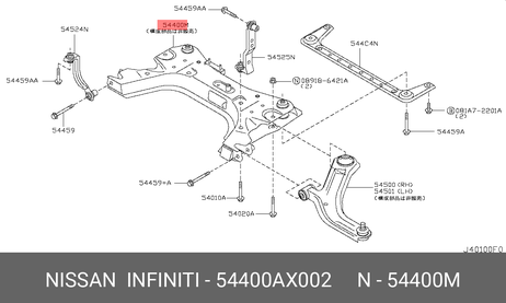 фото Nissan 54400-AX002 Подрамник подвески Nissan 54400-AX002 Подрамник подвески