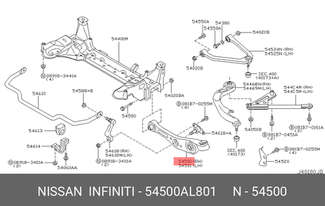 фото Nissan 54500-AL801 Рычаг подвески Nissan 54500-AL801 Рычаг подвески