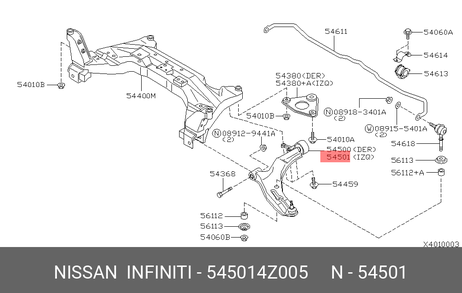 фото Nissan 54501-4Z005 Рычаг подвески | перед лев | Nissan 54501-4Z005 Рычаг подвески | перед лев |
