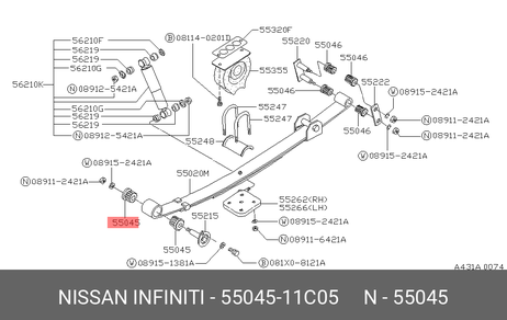 фото Nissan 55045-11C05 Сайлентблок рычага подвески | зад | Nissan 55045-11C05 Сайлентблок рычага подвески | зад |