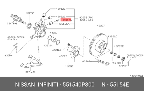 фото Nissan 55154-0P800 Опора Nissan 55154-0P800 Опора
