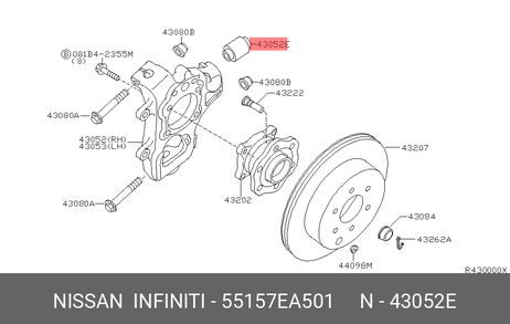 фото Nissan 55157-EA501 Сайлентблок рычага подвески | зад | Nissan 55157-EA501 Сайлентблок рычага подвески | зад |