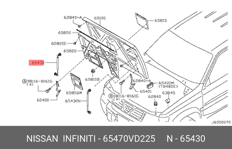 фото Nissan 65470-VD225 Амортизатор капота Nissan 65470-VD225 Амортизатор капота