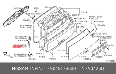 фото Nissan 90451-7S600 Амортизатор двери багажника Nissan 90451-7S600 Амортизатор двери багажника