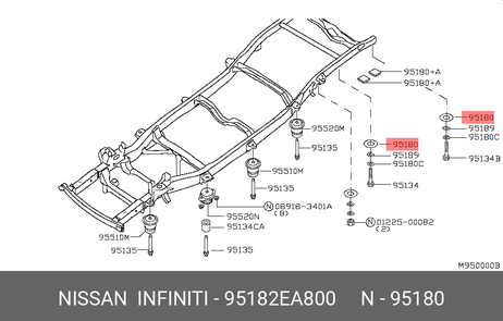 фото Nissan 95182-EA800 Сайлентблок Nissan 95182-EA800 Сайлентблок