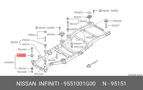 фото Nissan 95510-01G00 сайлентблок 95510-01g00 Nissan Nissan 95510-01G00 сайлентблок 95510-01g00 Nissan