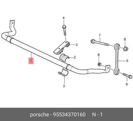фото Porsche 95534370160 Stabilisator Porsche 95534370160 Stabilisator
