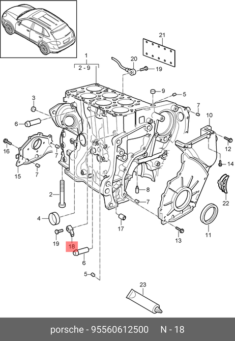 фото Porsche 95560612500 Датчик детонации ДВС Porsche 95560612500 Датчик детонации ДВС