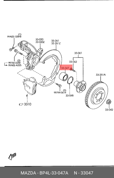 фото Mazda BP4L-33-047A Подшипник ступицы колеса | перед | Mazda BP4L-33-047A Подшипник ступицы колеса | перед |