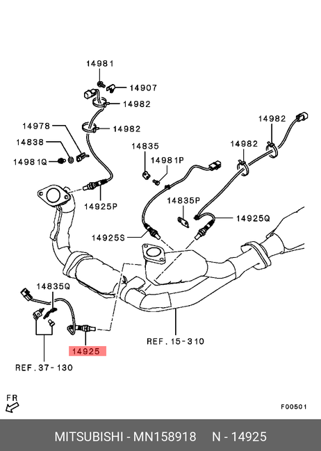 фото Mitsubishi MN158918 Датчик кислородный Mitsubishi MN158918 Датчик кислородный