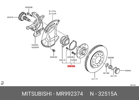фото Mitsubishi MR992374 Ступица колеса | перед лев | Mitsubishi MR992374 Ступица колеса | перед лев |