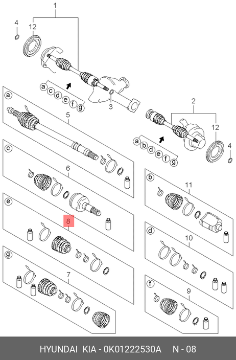 фото Hyundai/Kia 0K01222530A Пыльник приводного вала Hyundai/Kia 0K01222530A Пыльник приводного вала