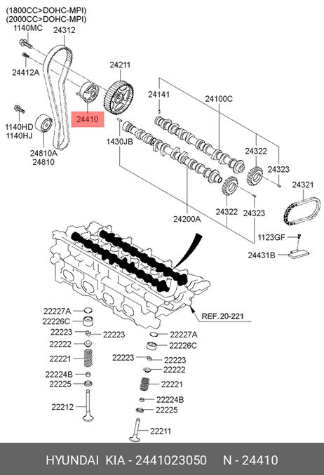 фото Hyundai/Kia 24410-23050 Шкив натяжителя ремня грм Hyundai/Kia 24410-23050 Шкив натяжителя ремня грм