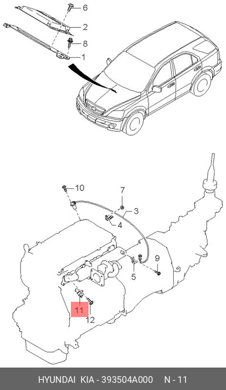 фото Hyundai/Kia 393504A000 Датчик положения коленчатого вала Hyundai/Kia 393504A000 Датчик положения коленчатого вала