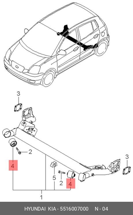 фото Hyundai/Kia 5516007000 Сайлентблок балки моста Hyundai/Kia 5516007000 Сайлентблок балки моста