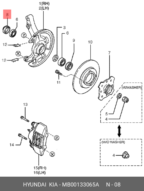 фото Hyundai/Kia MB001-33065A Сальник ступицы | перед | Hyundai/Kia MB001-33065A Сальник ступицы | перед |