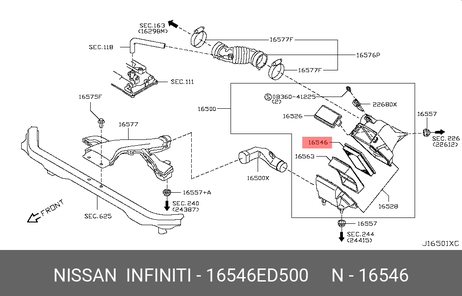 фото Nissan 16546-ED500 Фильтр воздушный Nissan 16546-ED500 Фильтр воздушный