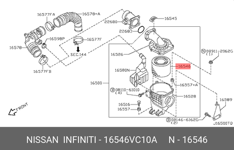 фото Nissan 16546-VC10A Фильтр воздушный Nissan 16546-VC10A Фильтр воздушный