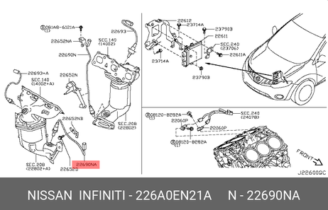 фото Nissan 226A0-EN21A Датчик кислородный Nissan 226A0-EN21A Датчик кислородный