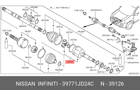 фото Nissan 39771-JD24C Шрус внутренний | перед прав | Nissan 39771-JD24C Шрус внутренний | перед прав |