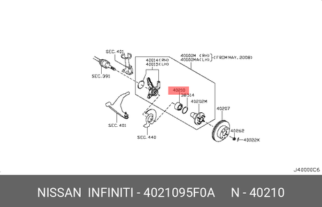 фото Nissan 40210-95F0A Подшипник ступицы колеса | перед | Nissan 40210-95F0A Подшипник ступицы колеса | перед |