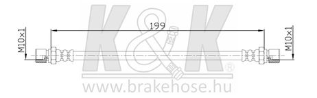 фото K&K FT2813 Шланг тормозной K&K FT2813 Шланг тормозной