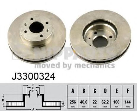 фото Nipparts J3300324 Диск тормозной | перед | Nipparts J3300324 Диск тормозной | перед |