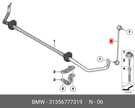 фото BMW 31 35 6 777 319 Стойка стабилизатора | перед прав/лев | BMW 31 35 6 777 319 Стойка стабилизатора | перед прав/лев |