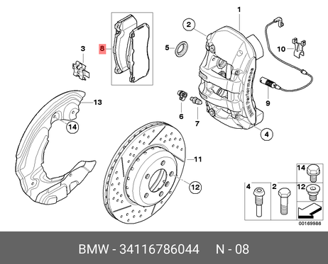 фото BMW 34 11 6 786 044 Колодки тормозные | перед | BMW 34 11 6 786 044 Колодки тормозные | перед |