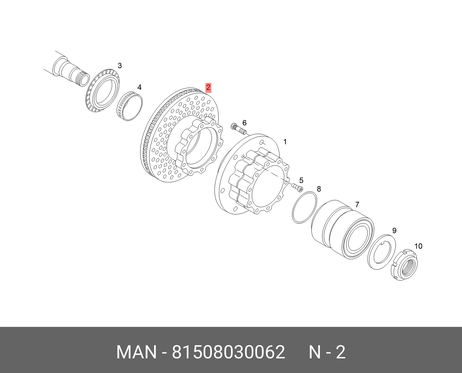 фото MAN 81508030062 Диск тормозной | зад | MAN 81508030062 Диск тормозной | зад |
