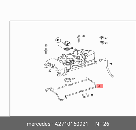 фото Mercedes A2710160921 Прокладка крышки клапанов Mercedes A2710160921 Прокладка крышки клапанов