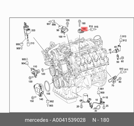 фото Mercedes A0041539028 Датчик детонац. сгорания Mercedes A0041539028 Датчик детонац. сгорания