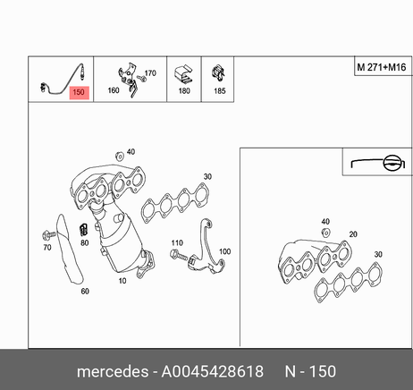 фото Mercedes A0045428618 Датчик кислородный Mercedes A0045428618 Датчик кислородный