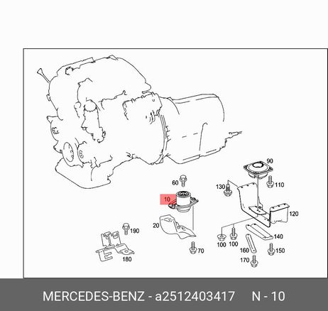 фото Mercedes A2512403417 Подушка двигателя | перед | Mercedes A2512403417 Подушка двигателя | перед |