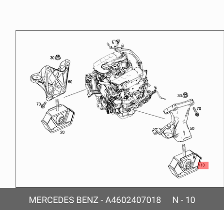 фото Mercedes A4602407018 Подушка двигателя Mercedes A4602407018 Подушка двигателя
